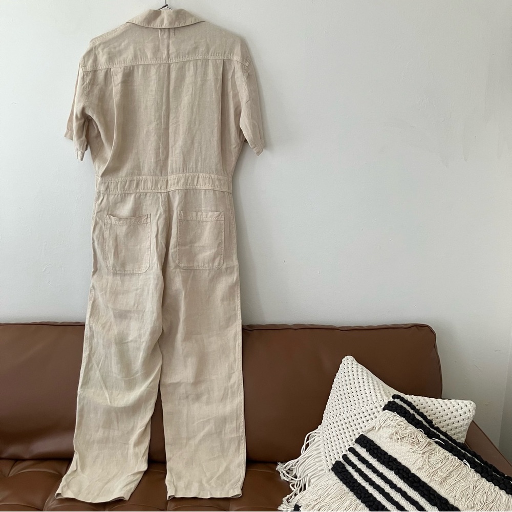 NWOT MATE the Label • Linen Short Sleeve Jumpsuit in Natural - Picture 5 of 14